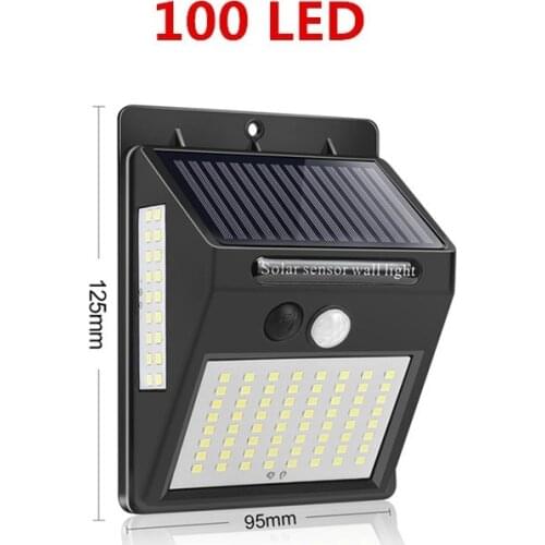 20/30/100/144 LED Waterproof Solar Motion Sensor Light Outdoor Street for Garden Decor Sunlight Powered Wall Lamp with Sensor