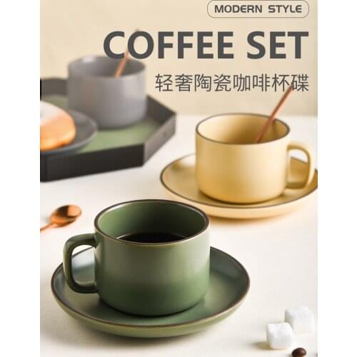 Japanese Retro Coffee Set Small Exquisite Ceramic Large Capacity 250ml Light Luxury Coffee Set Suit