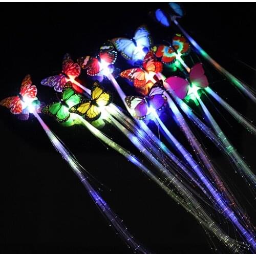 30pcs Party Supplies Led Butterfly Hair Braid Flashing/Light Up/Glow Hair Clips Luminous Toys For Children Festival Holiday