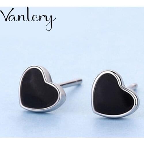 Retro Vintage Black Love Heart Earrings For Women Christmas Gifts Punk Trendy 2021 NEW Statement Earrings Jewelry