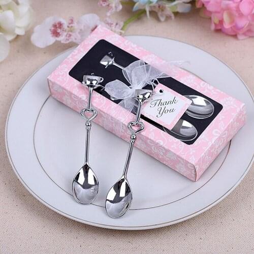 1pcs sample silver color Lovers Cute Coffee Drink Spoons Teaspoon Wedding Party Favor Couples cooking tools free Shipping