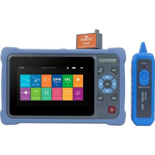 12 in 1 100KM MINI OTDR 1310/1550nm 26/24dB Fiber Optic Reflectometer Touch Screen VFL OLS OPM Event Map Ethernet Cable Tester