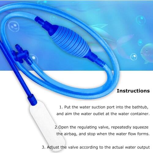 2.5m Aquarium Pump Drain Pipe Aquarium Gravel Cleaner Fish Tank Water Changer Pet Supplies Cleaning Tools