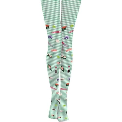 2017 Spring New Plaid Cartoon Sushi Printed Pantyhose