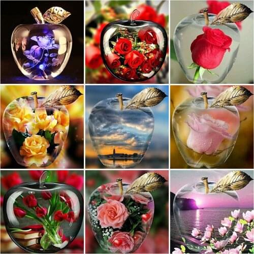 5D Diamond Painting "Apple flower landscape" Cross Stitch Kit Full Drill Square Embroidery Mosaic Art Crystal Picture Home Decor