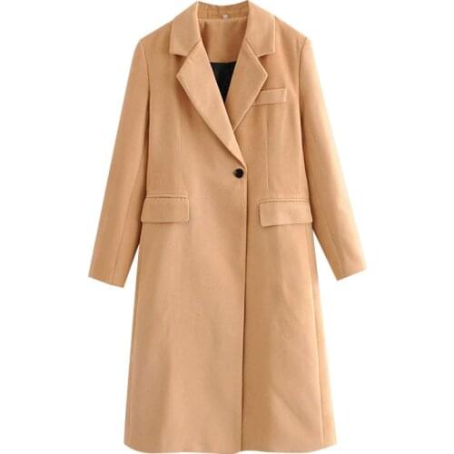 BBWM Women Fad Fashion Elegant Button-up Long Woolen Jacket Vintage Long Sleeve Back Vents Coat Female Chic Outerwear