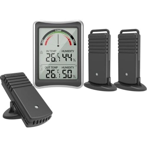 Wireless Weather Station Indoor Outdoor Max Min Thermometer Hygrometer ℃ ℉with Forecast Sensor Transmitter 50meter 164ft