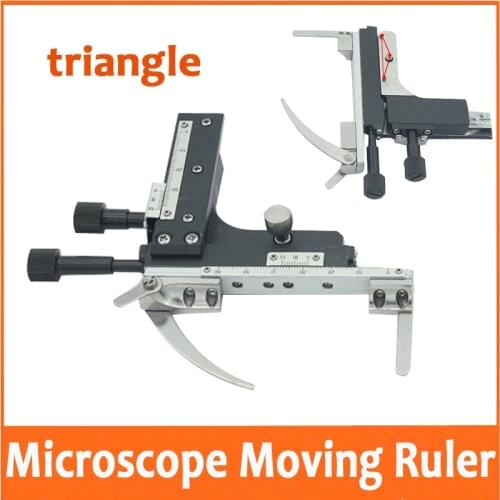 Biological Microscope Stage Moving Ruler Universal Mechanical Movable Caliper Slide Gauge with Reading Scale