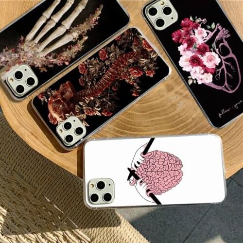 YNDFCNB Medical Human Organs Brain Phone Case for iPhone 11 12 pro XS MAX 8 7 6 6S Plus X 5S SE 2020 XR fundas
