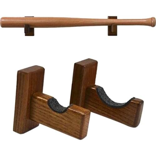 ELOS-Baseball Bat Wall Mount Display Case Wood Baseball Bat Holder Horizontal Display Rack for Softball and Hockey Stick