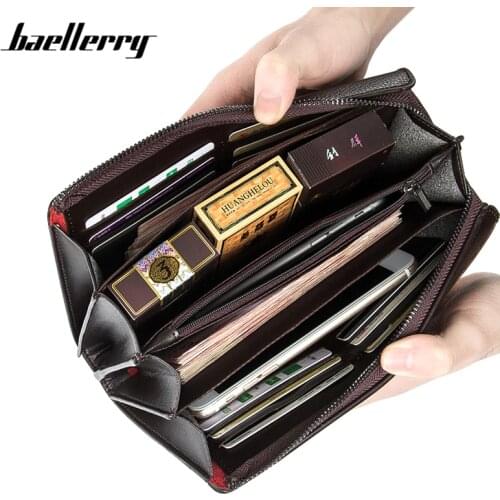 Baellerry Men Clutch Wallets Fashion Zipper Money Purse Male Card Holder Phone Pocket High Capacity Wallet Long Purses Man