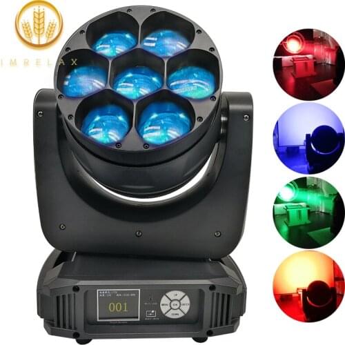 Led Moving Head 7*40W Bee-Eyes Wash Beam DJ Party Light Plus Electronic Zoom Function Stage Disco Light/IMRELAX IM-MH0740