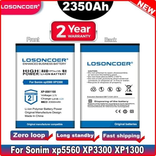 LOSONCOER XP3.20-0001100 2350mAh Battery For Sonim XP5560 XP3300 XP1300 XP3.2 QUEST PRO XP5300 XP-0001100