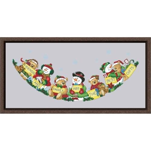 DreampatternThe best gifts tree skirt cross embroidery kit snowman pattern 18ct 14ct 11ct silver canvas Cross-stitch needlework