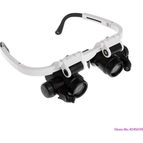 New Headband Magnifier with LED Light Head Mounted Magnifying Glasses 8X 15X 23X