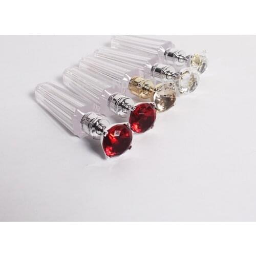 2ml Mini Cosmetic Lip Gloss Containers Empty Lip Balm Lipstick Oil Refillable Bottle Diamond Shape Clear Lipgloss Brush Packing