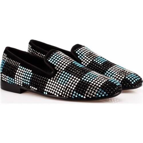 Multicolor diamond decoration CHINA comfortable fashion US 5-12 Mens flannelette wedding career work party dance shoes