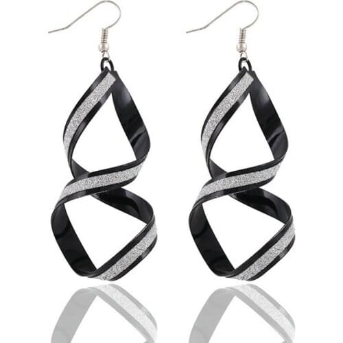 Fashion Earrings for Women New Design Shinning Rock Ladies and Girls Gold Silver Color Statement Hook Pendant Ear Earrings