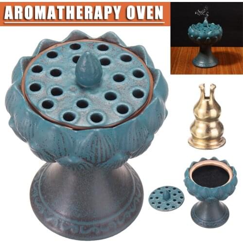 Newest Ceramic Incense Burner Holder Lotus Lamp Design Mini Sandalwood Rosin Censer Incense Handmade Home Office Decoration