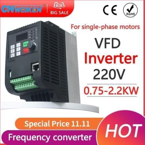 Inverter ac drive 0.75KW/1.5kw/2.2kw 220v frequency converter frequency inverter for Single motor speed controller VFD