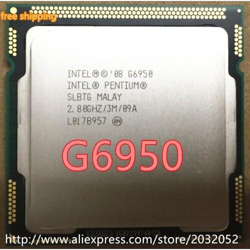 Intel Pentium G6950 g6950 Processor 2.8GHz 3MB Cache LGA1156 Dual-Core 73W Desktop CPU (working 100% Free Shipping)