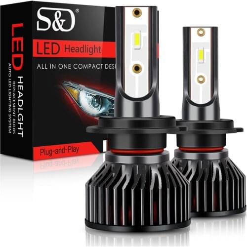 SD 12000LM Mini H4 H7 H1 H3 H8 H11 LED Bulb Car Headlight Led Lamps 9005 HB3 9006 HB4 White Auto Fog Lights Headlamp 12V 6000K