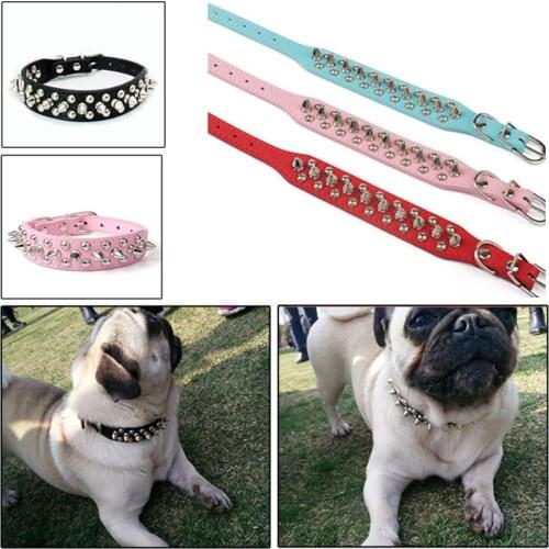 Domineering Studded Dog Collars Cool Rivet Dog Leash Collar Anti-bite No Pull Dog Harness 7 Sizes Dog Chain for Small Large Dogs