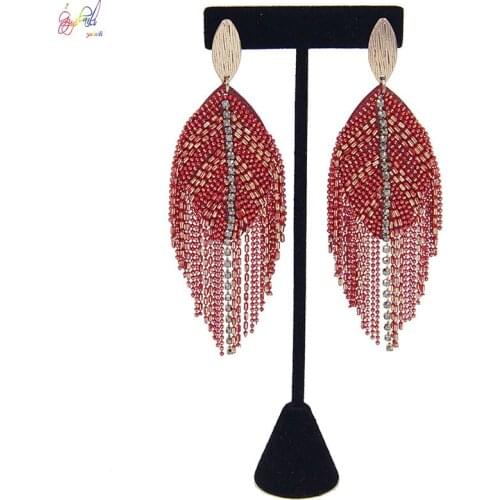 Yulaili Fashion Personality Leaf Shape Large Drop Earrings for Women Party Accessories Wedding Jewelry Wholesale Free Shipping