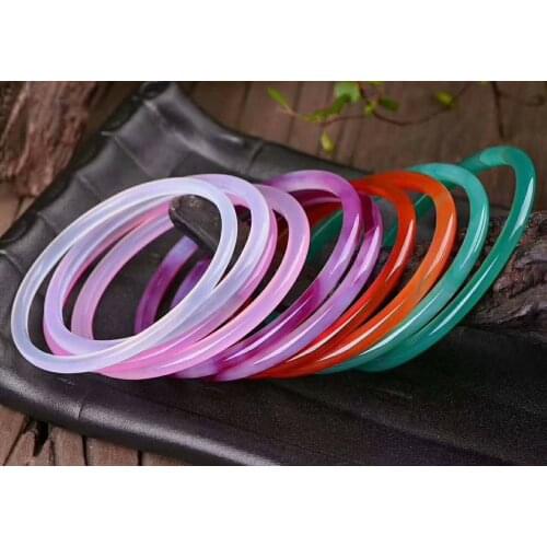 Koraba Fine Jewelry Natural Colorful Chalcedony Bracelet Fashion Temperament Gemstone Girl Accessories Gifts Size 58mm