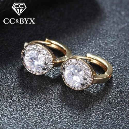 AAA CZ clip earrings for women rose gold color earring boucle d'oreille brincos fashion jewelry E019