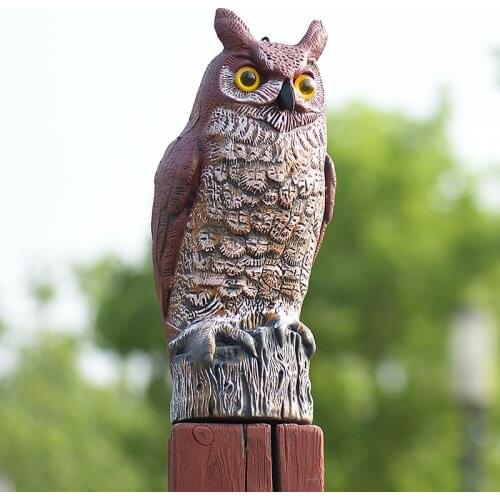 ZILIN great horned owl bird scaring decoy/bird repellent 17*15*41 cm