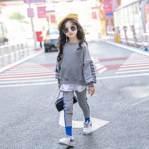 Girls Suits Sweatshirts + Pants 2pcs Kids Cotton Tracksuit 2021 Stylish Spring Autumn Uniforms Sport Teenagers Outwear Children
