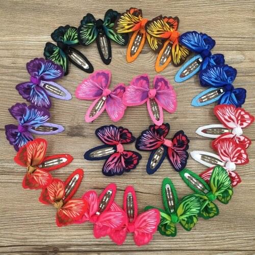 20pcs Butterfly Hair Ribbon Bows Hair Clip Bows Baby Girls Bobby Pin Children Hair Pins