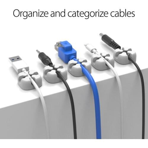 3Pcs Solid Desk Set Wire Clip Organizer Office Accessories Bobbin Winder Wrap Cord Cable Manager Mouse USB Keyboard Lines Winder