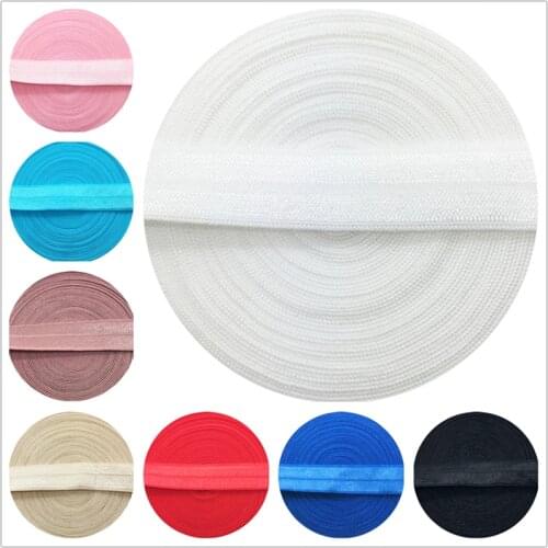 5yards/Lot 15mm Elastic Ribbon Fold Over Spandex Elastic Band For Sewing Lace Trim Waist Band Garment Accessory