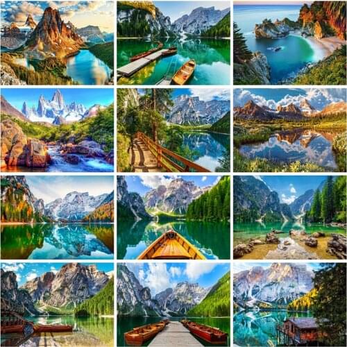 EverShine 5D DIY Diamond Painting Landscape Mosaic Art Kits Diamond Embroidery Mountain Cross Stitch Full Drill Home Decor