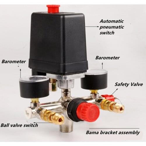 Aluminum Tool Manifold Accessories Durable Switch Set Pressure Control Air Compressor Bracket 90-120PSI