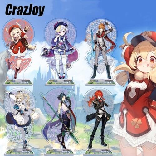 Anime Figure Genshin Impact Game Acrylic Stand Model Toy Hutao Tartaglia Xiao Qiqi Action Figures Decoration DIY Collection Gift