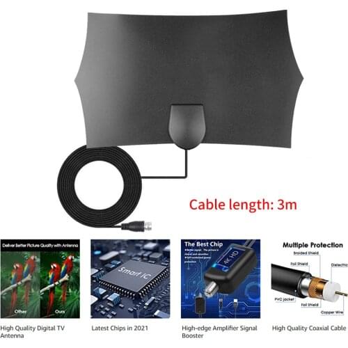 Kebidumei 200 Mile Range Antenna TV Digital HD Skylink 4K Antena Digital Indoor HDTV 1080P HD TV Antenna Flat Design