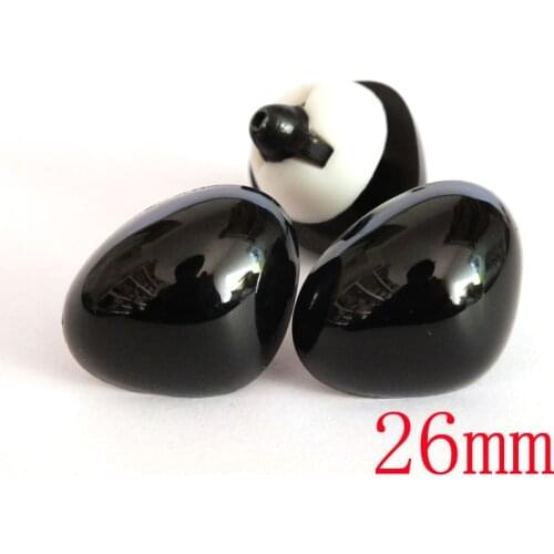 Free Shipping!! 26mm high quality safety animal nose in black plastic for doll, crochet, plushies -- 20pcs