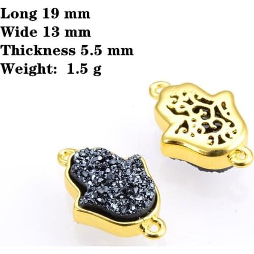 10pcs/pack DIY jewelry imitation crystal bud connector 19*13 crystal bud palm double hole bracelet necklace accessories