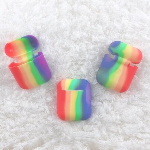 Funda Case For Apple Airpods 2 Wireless Charging Box Rainbow Earphone Case For Air Pods 2 Air Pods 2 TPU Earphone Colorful Cover