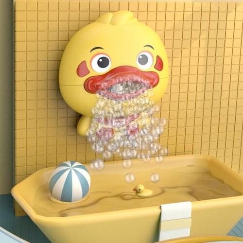 Baby Bath Toys Battery Bubble Duck Bubble Maker Pool Swimming Bathtub Soap Machine Bathroom Toys for Children Kids