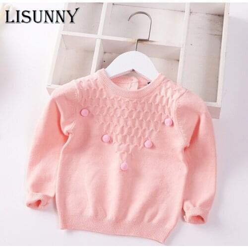 Kids Sweater Girls Autumn Winter Pullover Knitting Coat 2021 New Baby Western Style Little Girl Bottoming Toddler Clothes 0-5y