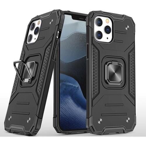 For Iphone 12 Pro Max Mini 11 Pro Max Shockproof Armor Ring Stand Bumper Case Phone Back Cover For Iphone 11 12 Cases Cover