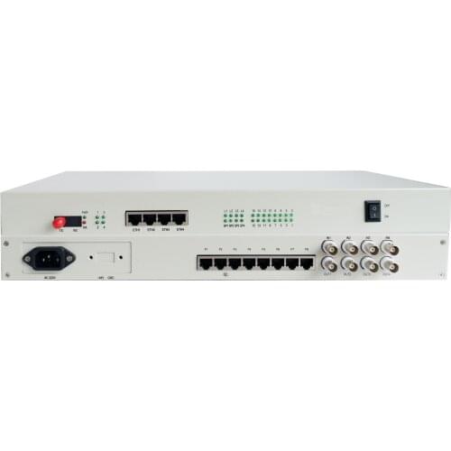 EMUX100-16S Integrated Service Optic Access Equipment 1-Port SC+4E1+4FE+16VF Single Mode Dual Fiber 20KM Dual Power Supply PDH