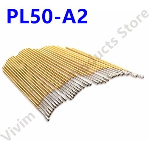 PL50-A Brass Spring Test Probe Household Convenient Metal Test Probe 100/PCS Durable Test Spring Probe Casing Length 27.8mm