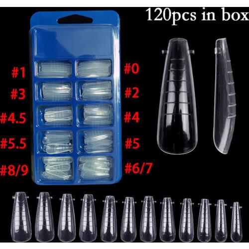 120Pcs/Box Nails Forms For Poly Nail Gel Building Tips Fake Nail Mold Manicure Easy Buider Extension Gel Salon Tools