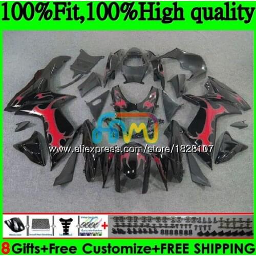Injection For SUZUKI GSXR 600 Red flames hot 750 GSXR750 11 12 13 14 15 39BS.4 K11 GSXR600 2011 2012 2013 2014 2015 2016 Fairing