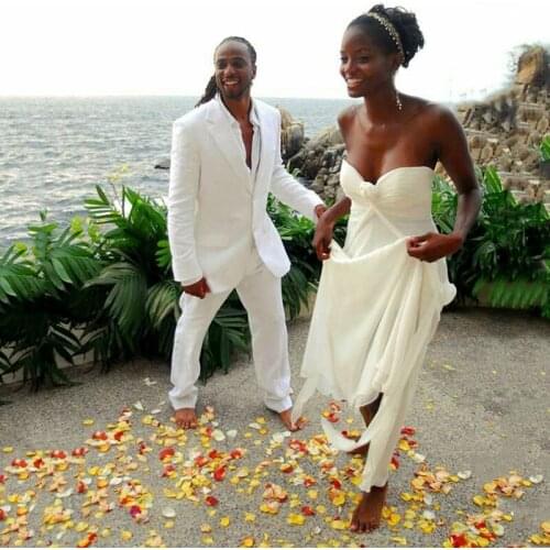 Custom Made Ivory Linen Costume Homme Suit Men Wedding Groom Tuxedo Best Man Blazers Costume 2Piece Slim Fit Terno Masculino